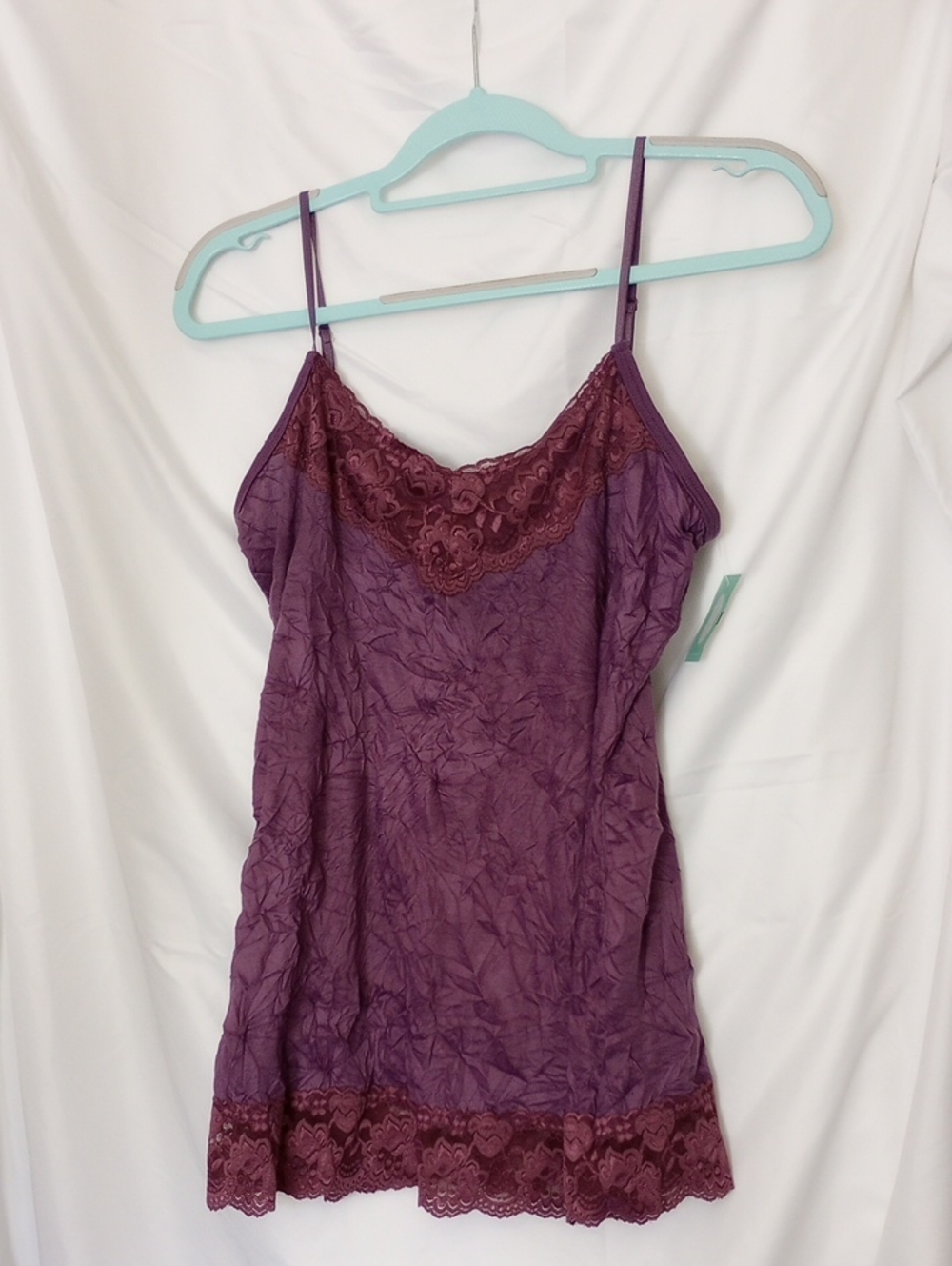 Maurices Cami Top Size XL Purple Lace Trimmed